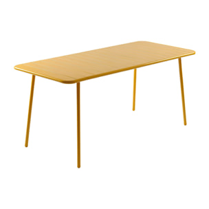 EVORA Table de jardin 6 places 160cm jaune