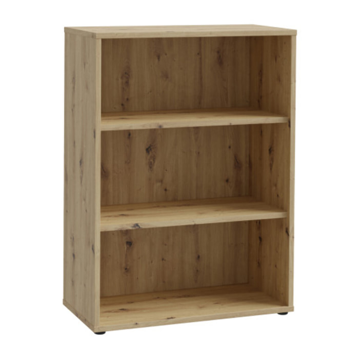 Etagère 2 plateaux 85 cm de large en décor bois chêne - GOTHAM