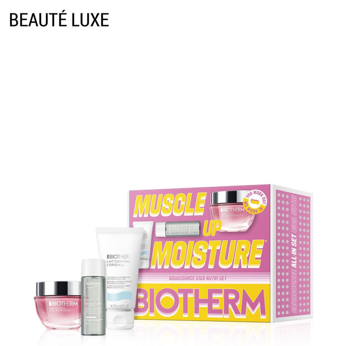 Aquasource - Coffret Cica Nutri Crème 50ml + Biosource Eau Micellaire 30ml + Lait Corporel L'Original 50ml
