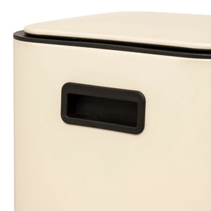 Poubelle "Delta" en métal beige 30L