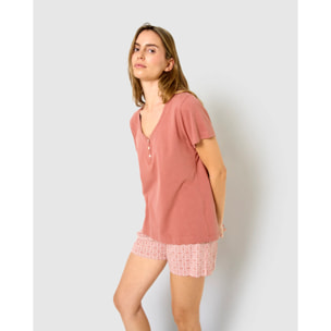 Pijama corto algodón mandolia rosette