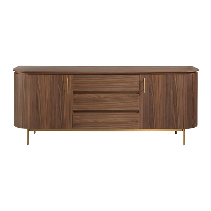 Aparador Angel Cerda madera chapada en nogal 210x45x80cm