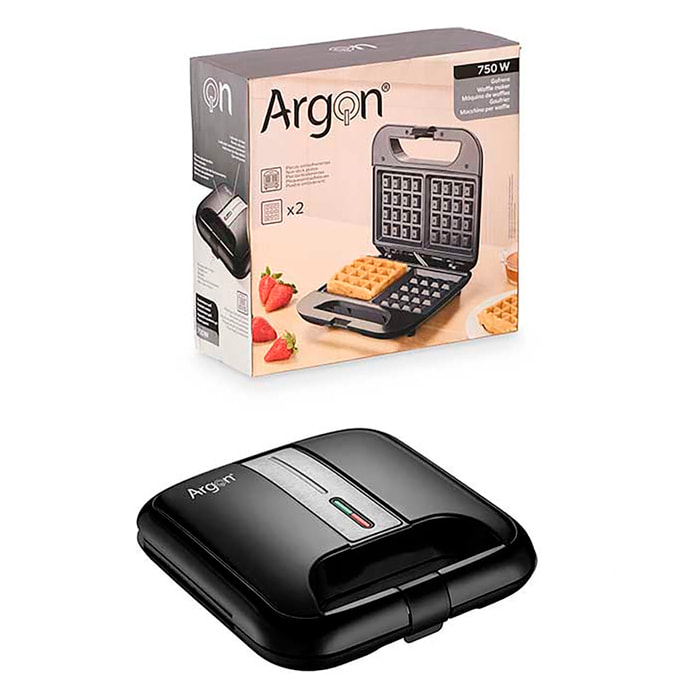 Gofrera con revestimiento antiadherente y 750W de potencia.