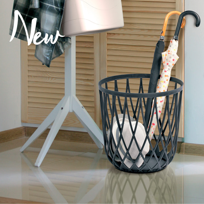 Set de 5 cestas multifuncionales 55l (con tapa de madera) + 4x35l prosperplast uniqubo de plastico en color antracita
