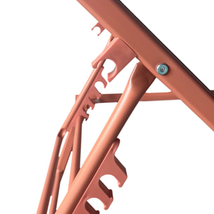 Lot de 2 bains de soleil pliants SICILIA en textilène terracotta - structure terracotta