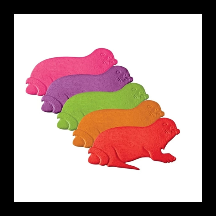 Lot de 5 Stickers figurines antidérapantes de douche ou baignoire Caoutchouc Phoques 16,5x10,5cm Multicolor MSV