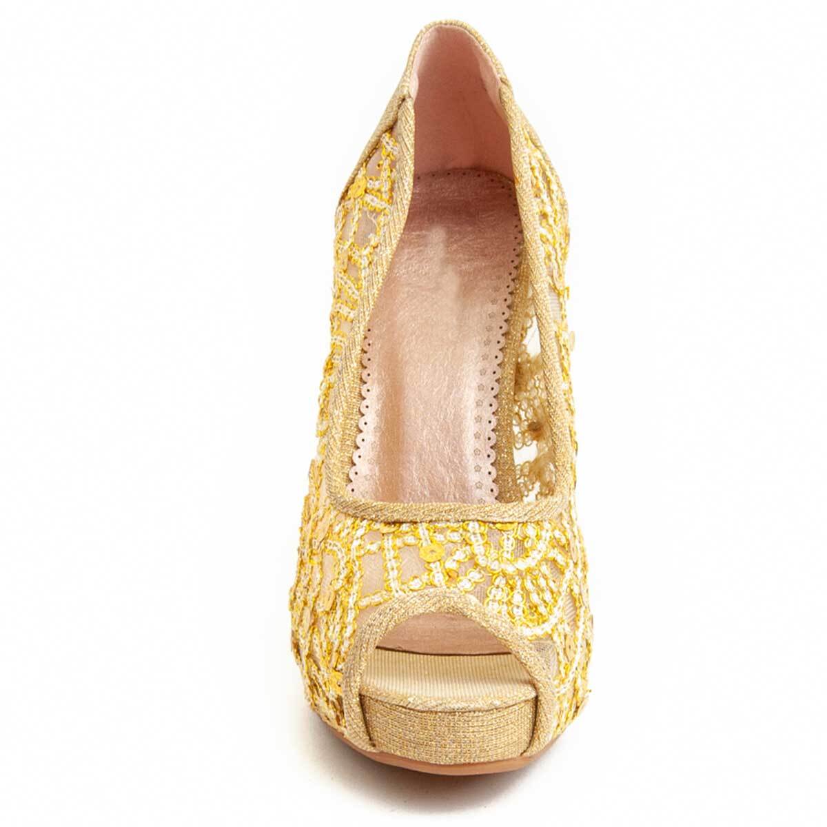 Zapato de tacón - Dorado - Altura: 10 cm