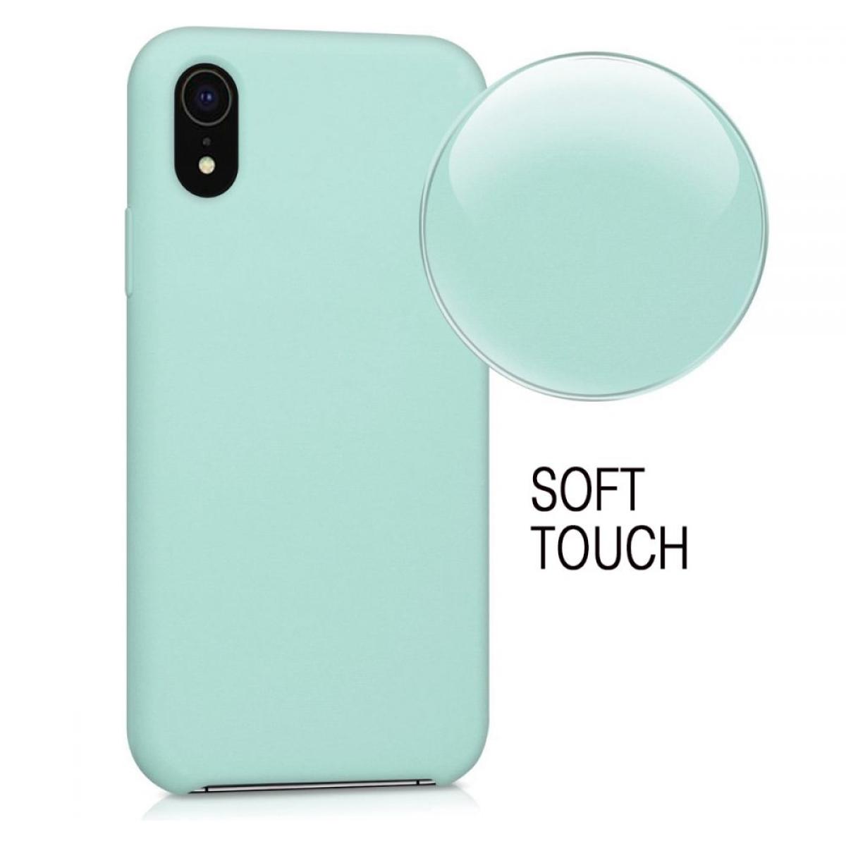 Coque iPhone Xr Silicone Liquide toucher doux, Anti Chocs Vert Pale