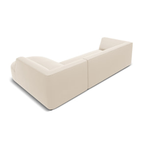 Canapé d'angle droit "Charles" 4 places en velours beige