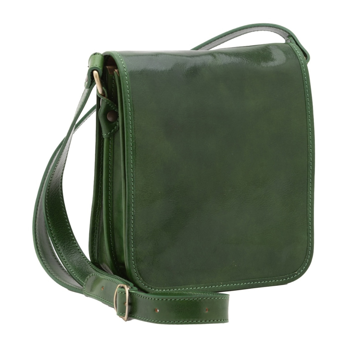 Borsa a tracolla uomo in vera pelle - Modello False - Made in Italy - 23.0 x 20.0 x 9.0 cm