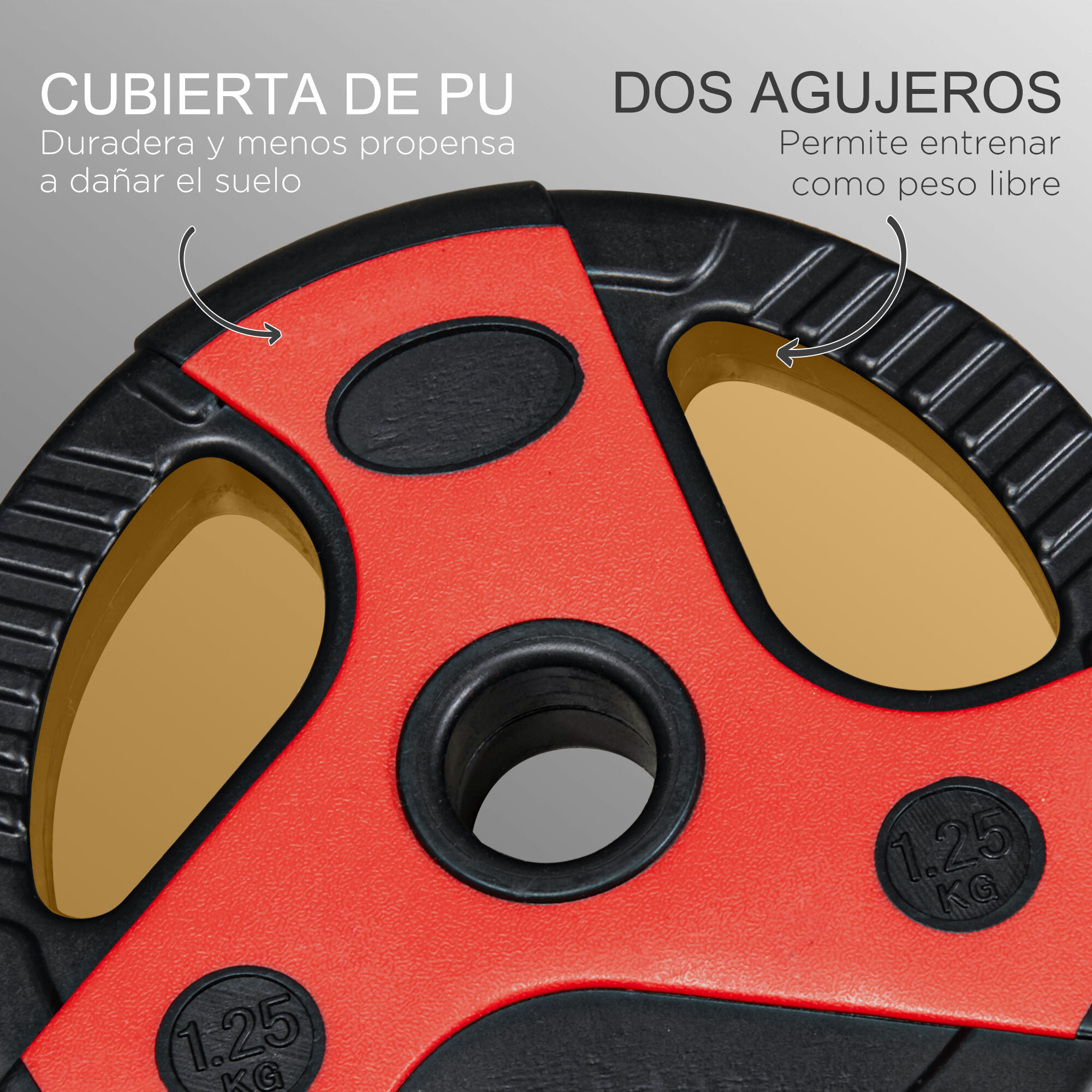 Juego de Barra de Pesas con Mancuernas Set de Musculación con 6 Discos 1,25 kg 2,5 kg 5 kg para Entrenamiento Culturismo en Gimnasio Casa 140x17x17 cm Negro y Rojo