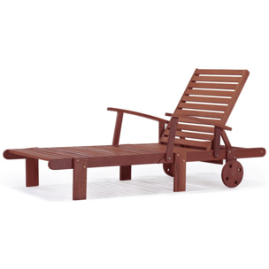 Bain de soleil pliant en bois exotique "Tokyo" - Mahogany- Marron acajou