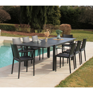 Ensemble table et chaises de jardin  - gris - GUETHAROS