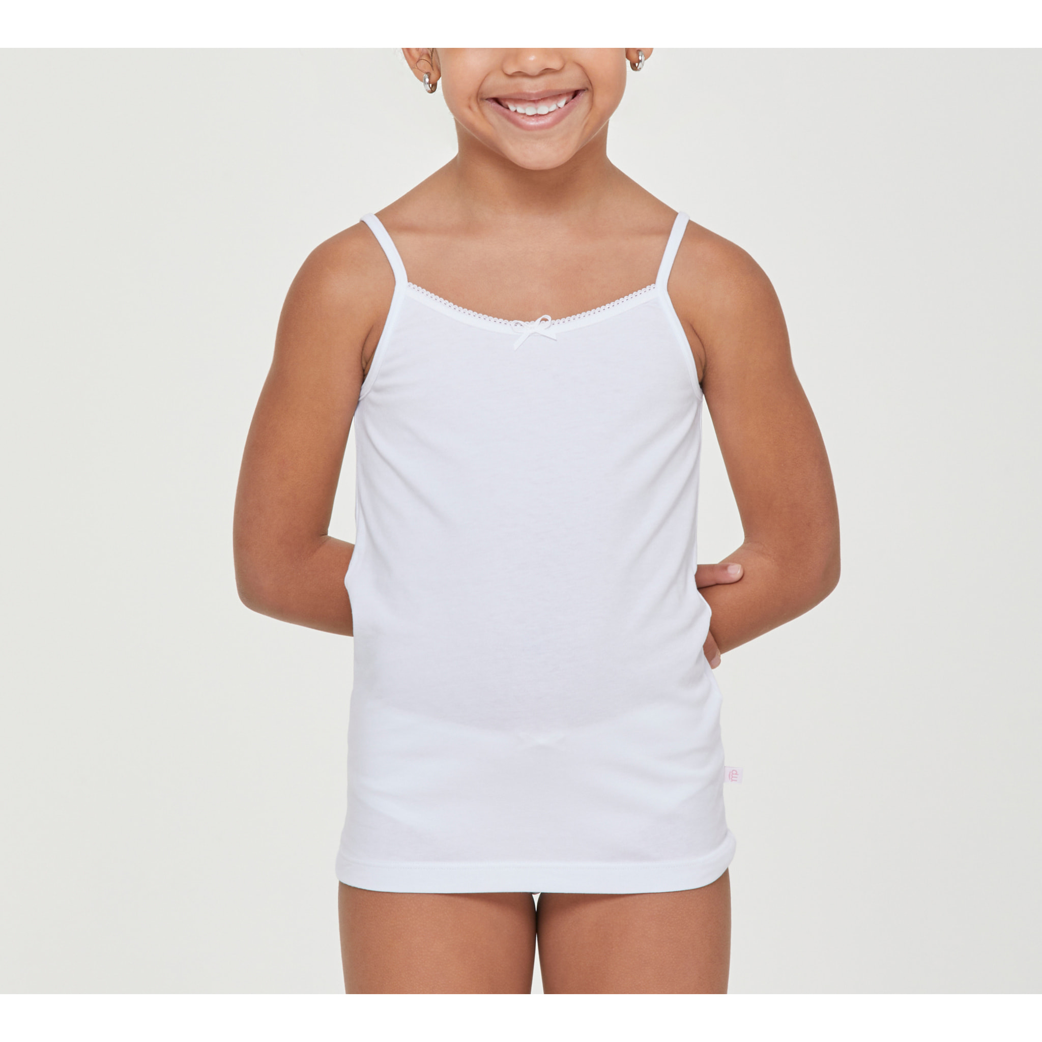 Canotta girocollo a spalla stretta bimba in cotone organico