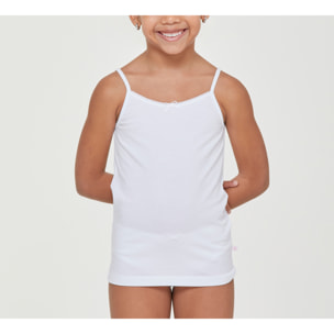 Canotta girocollo a spalla stretta bimba in cotone organico