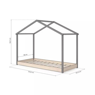 Cama cabaña Hyte Antracita - Pino