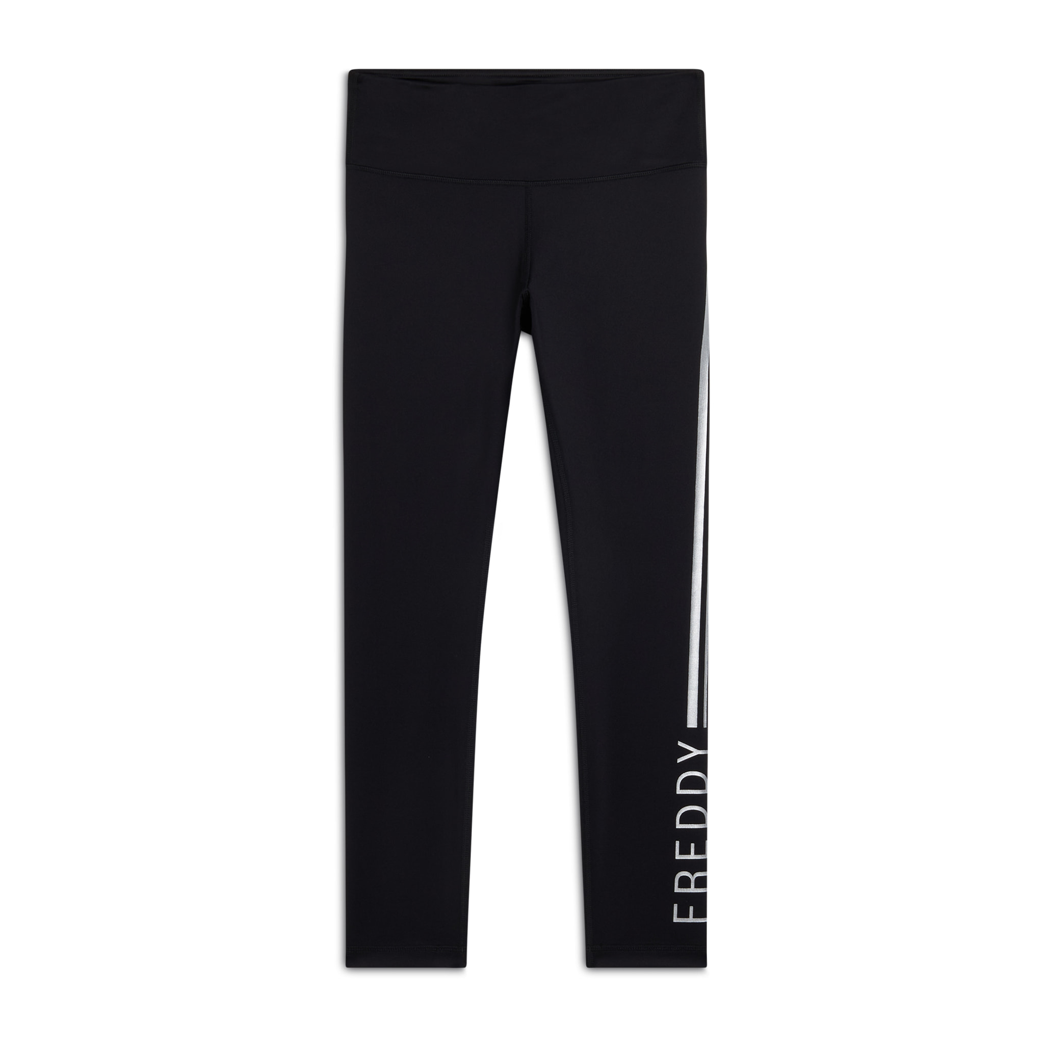 Leggings 7/8 vita alta in tessuto tecnico con stampa metal