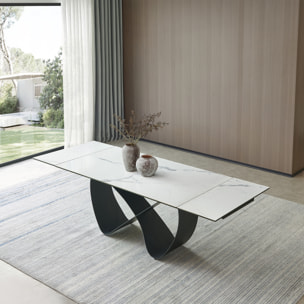 Mesa extensible de comedor – Porcelánico y negro