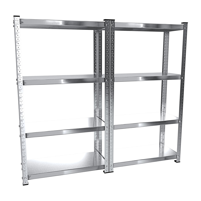 2 Scaffali In Metallo Scaffale Alta Portata Con 4 Ripiani Regolabili Ideale Per Garage Officina Cantina Capannone Magazzino Design Modulare 150 cm