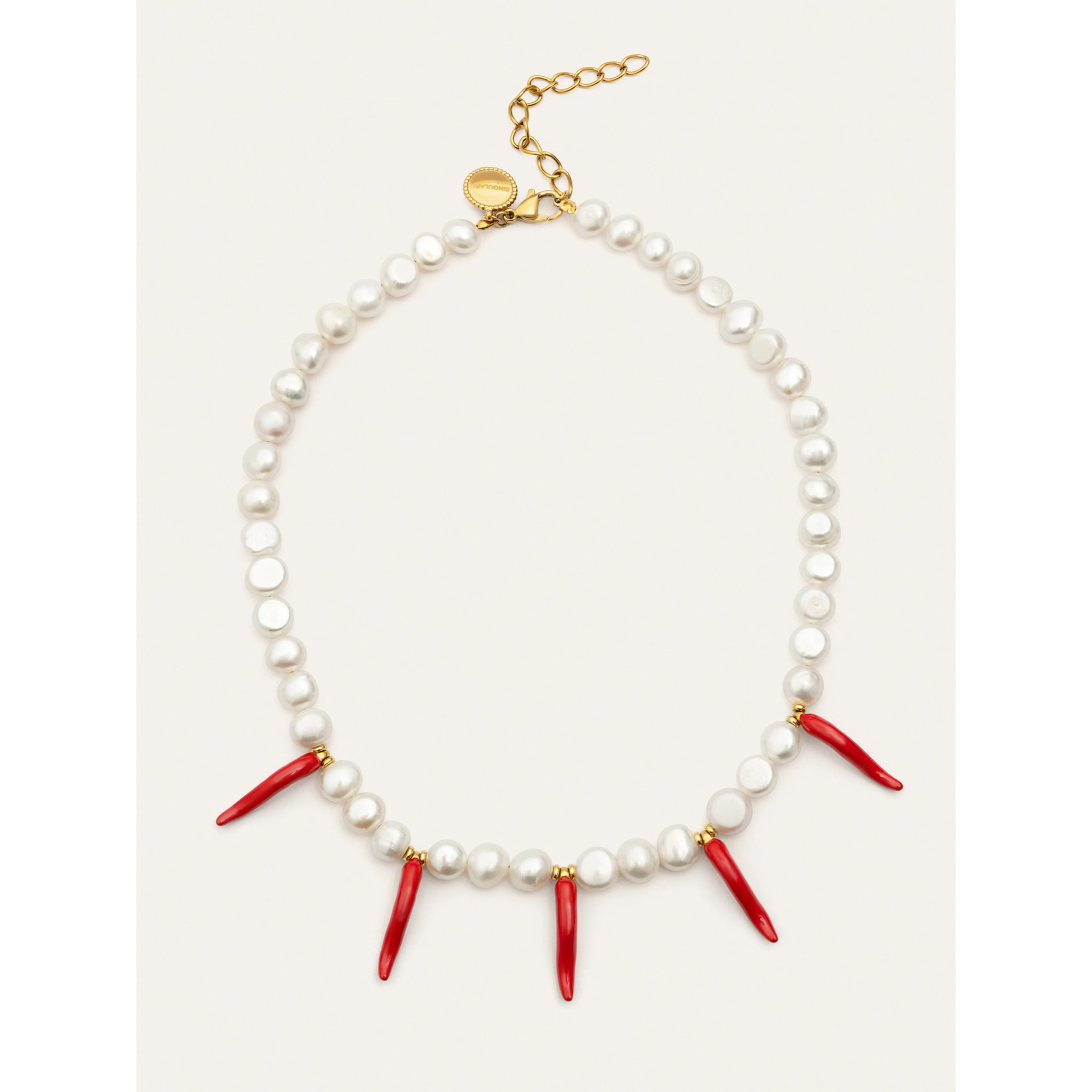 Collar Chili Pearl Acero Baño Oro