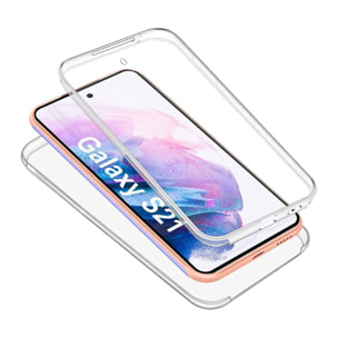 Coque Samsung Galaxy S21 5G 360° intégrale Protection avant et arrière silicone transparente