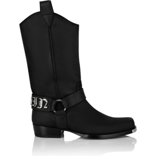 PHILIPP PLEIN Boots Flat High GOTHIC PLEIN