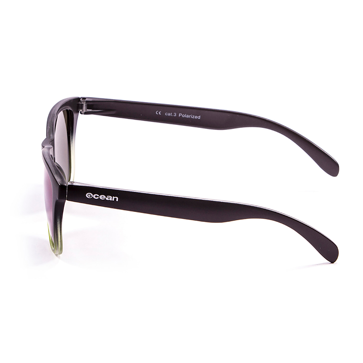 Gafas de sol OCEAN SEA - Negro mate arriba y verde transparente abajo con revo verde
