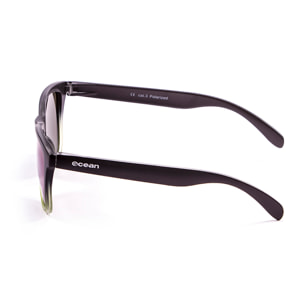 Gafas de sol OCEAN SEA - Negro mate arriba y verde transparente abajo con revo verde