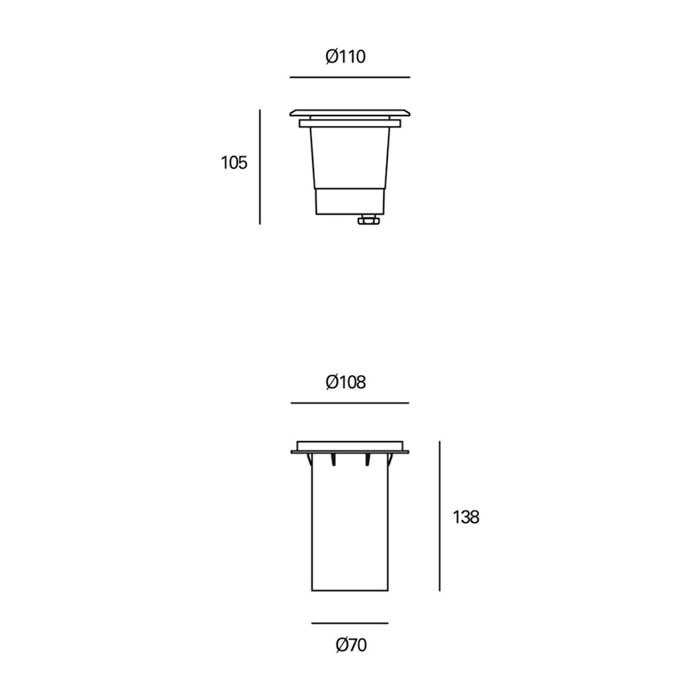 Forlight Beat empotrable de suelo con luz led blanco cálido 3000k en color negro