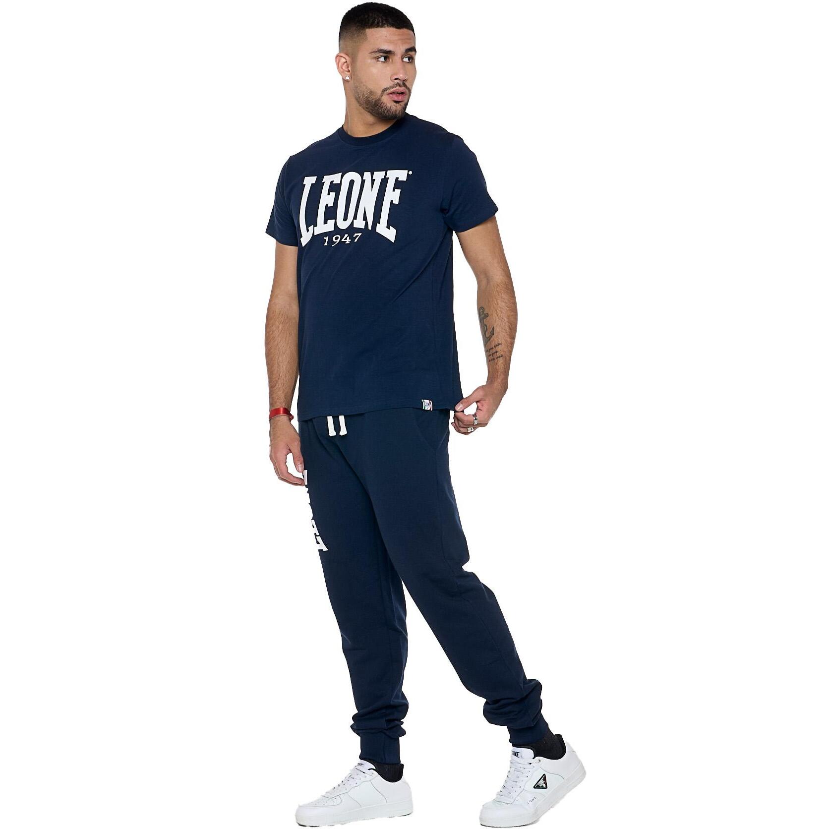 T-shirt in cotone elasticizzato a manica corta con logo grande Leone Basic