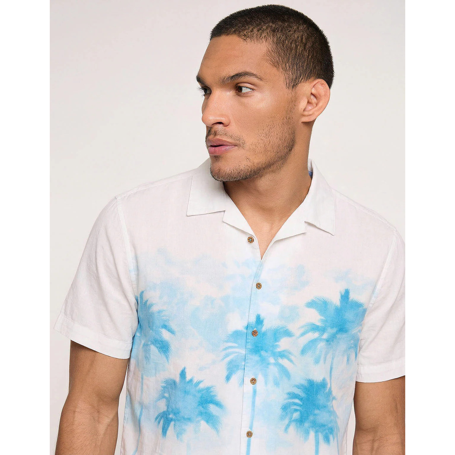 Camisa Tropical Azul y Blanca - Cornell