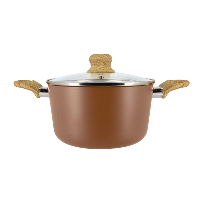 Faitout en revêtement céramique 20cm noisette - tous feux COLORAMA