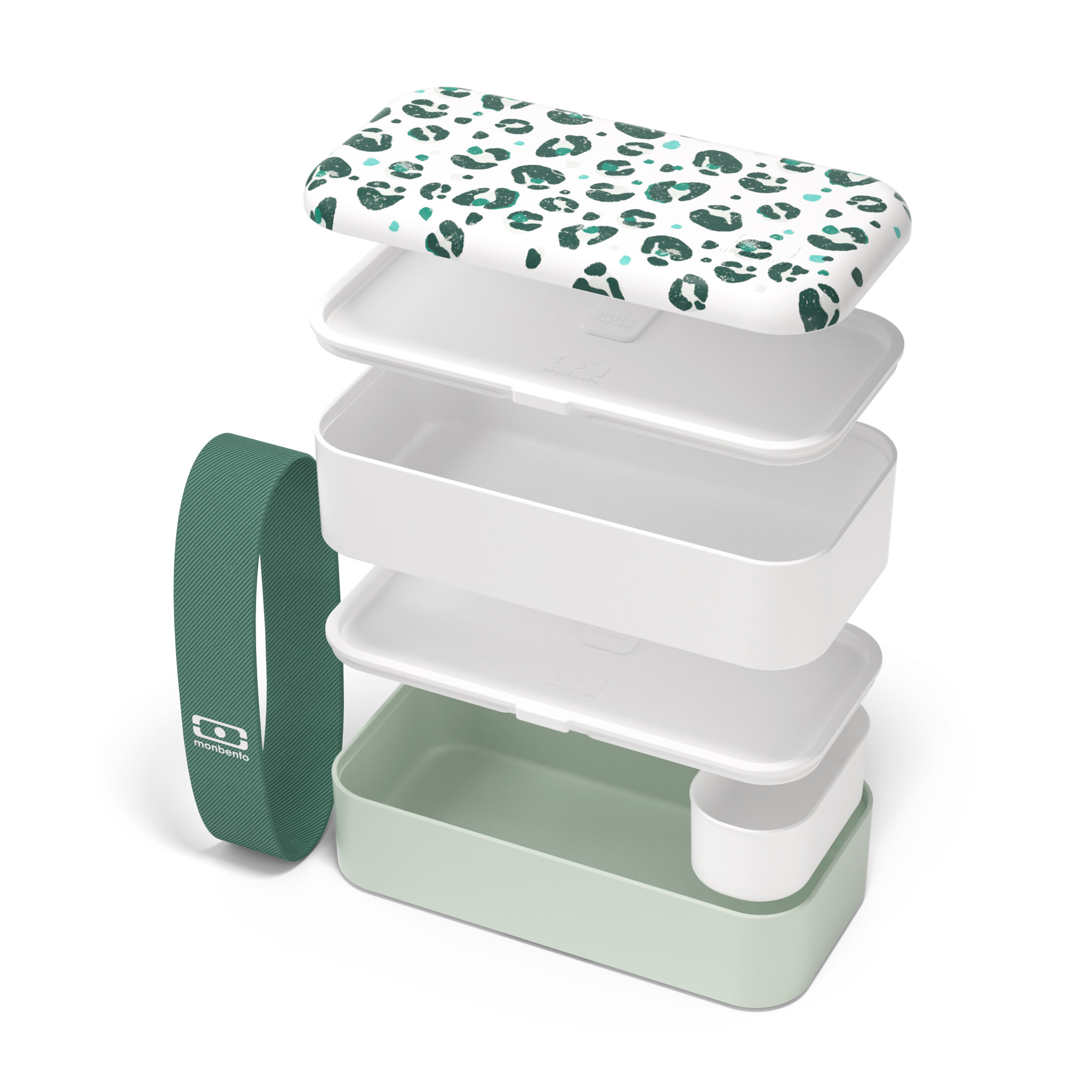 Lunch box 2 compartiments Original 1L Made in France vert Léopard