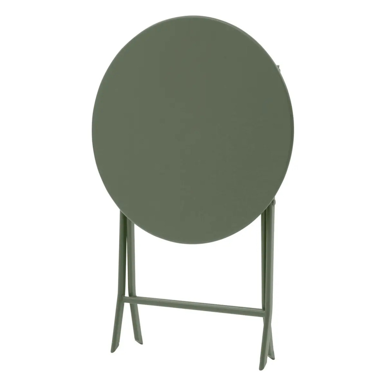 Table de jardin pliante ronde Greensboro vert olive 2 places en acier
