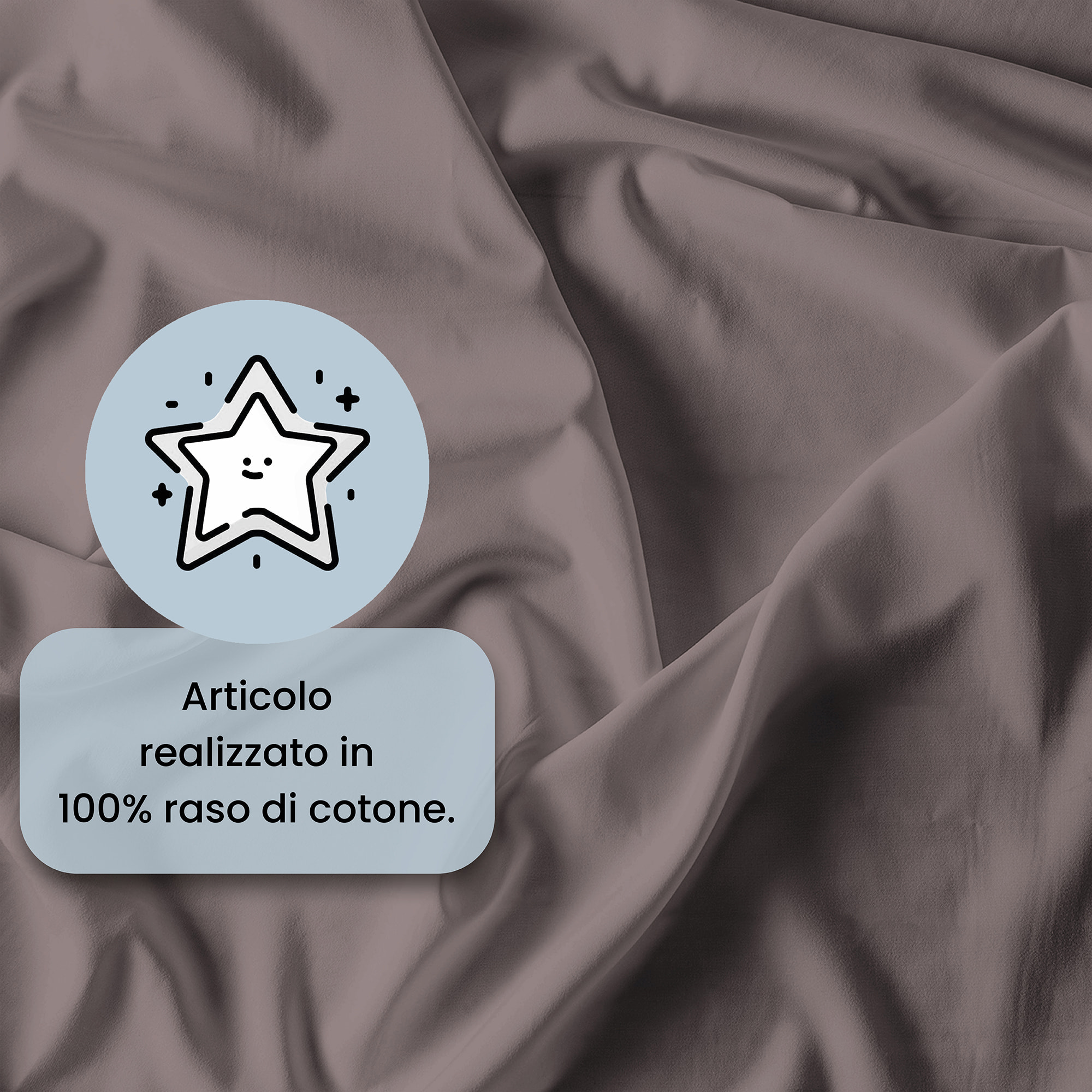 PARURE COPRIPIUMINO RASO CLOE, 100% Raso di Cotone, Made in Italy - ROSA ANTICO