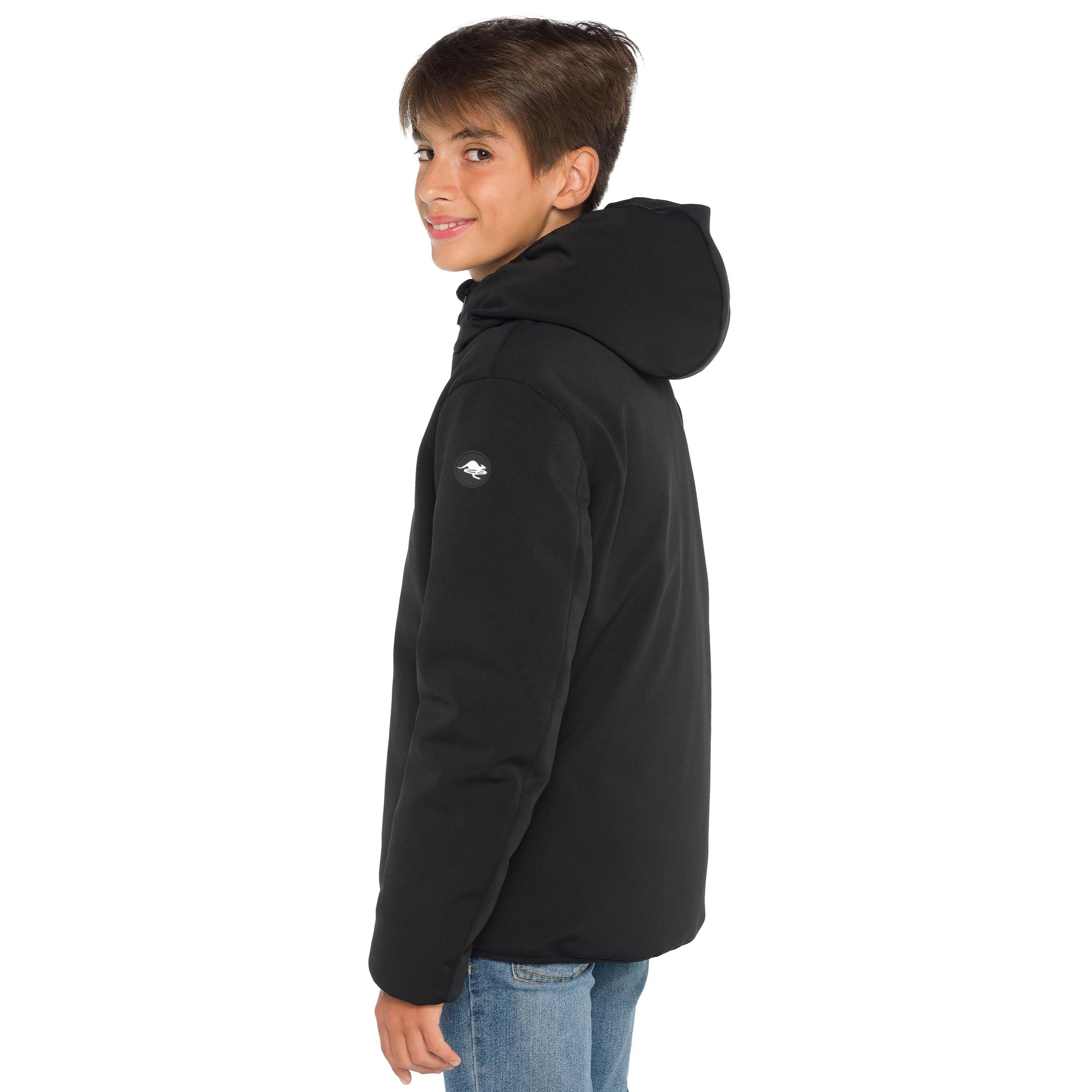 Chaqueta unisex Hot Buttered Tasman acolchada con capucha Negro