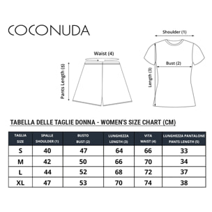 Coconuda Pigiama da Donna Corto Jersey 100% Cotone, Art. 4013