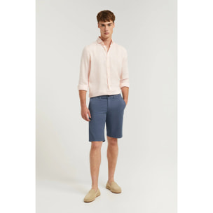 Bermuda relaxed blu denim con logo ricamato