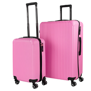 Juego De Maletas Rígidas Abs Itaca Ness Fucsia