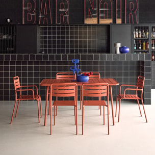 Table de jardin pliante métal + 6 assises AMÉLIA