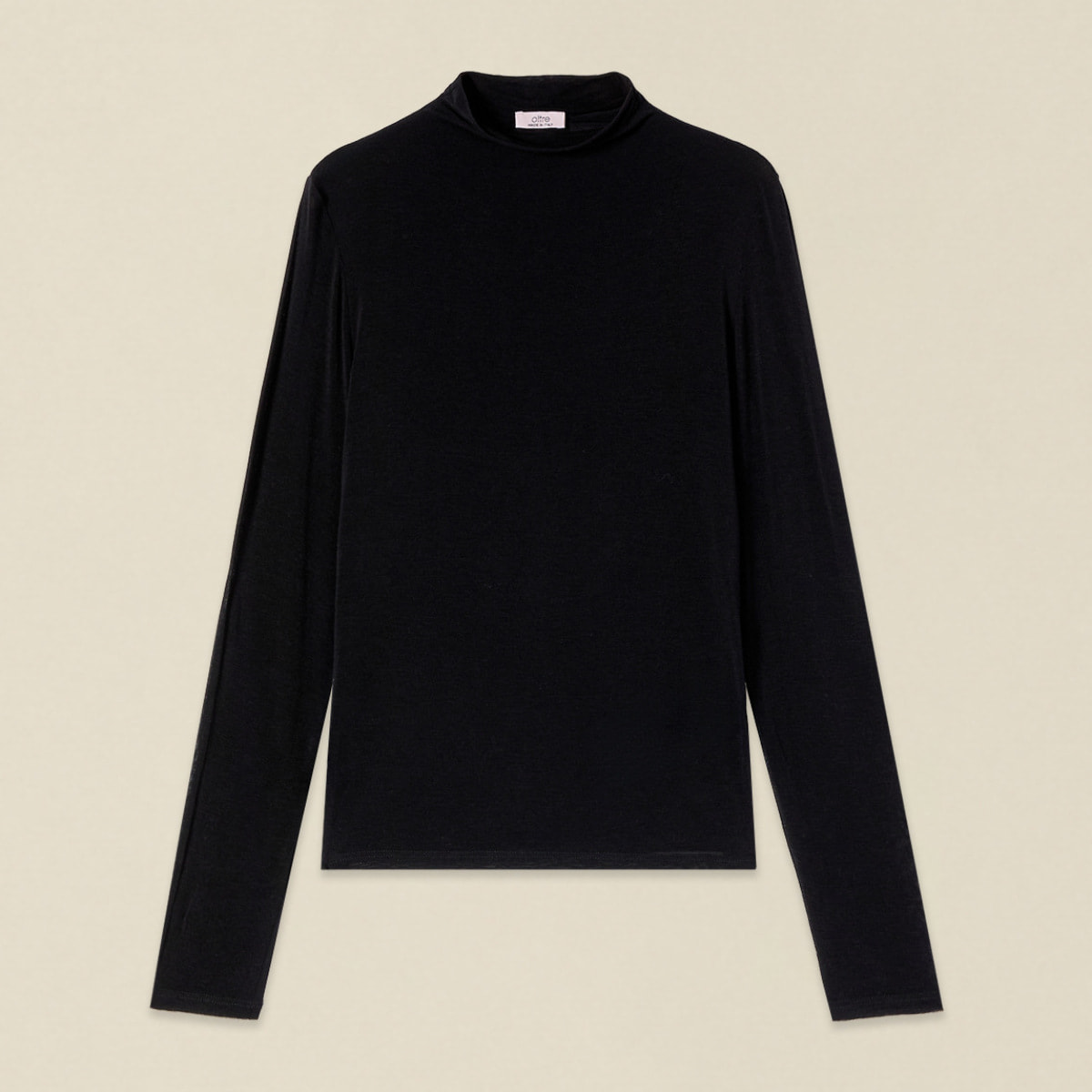 Oltre - T-shirt lupetto misto cashmere - Nero