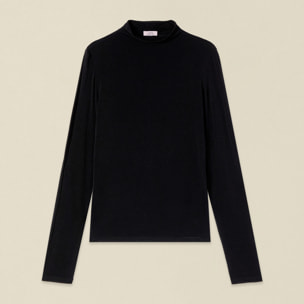Oltre - T-shirt lupetto misto cashmere - Nero