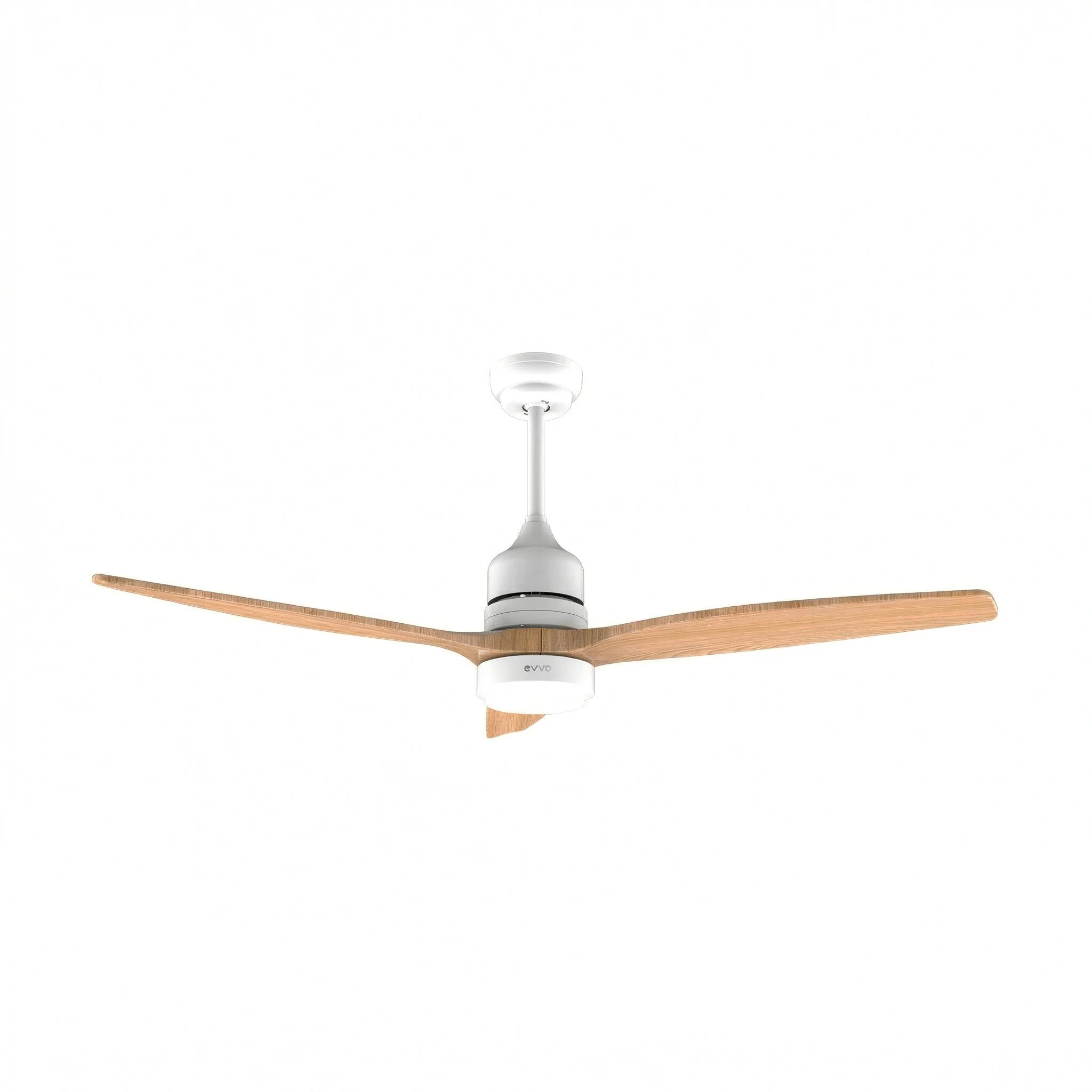Ventilador de Techo EVVO V540 Wood – 132 cm, LED 18W 3 Tonos, 6 Velocidades, Temporizador 8h, Modo Invierno/Verano, Mando, Motor DC 40W, Altura Ajustable