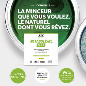 STC NUTRITION - Métabolisme GLP-1® - Complément Alimentaire Minceur - Gestion du Poids, Métabolisme des Graisses & Glycémie - Collagène, Choline, Chrome & Coleus - Arôme Citron - 20 Sachets
