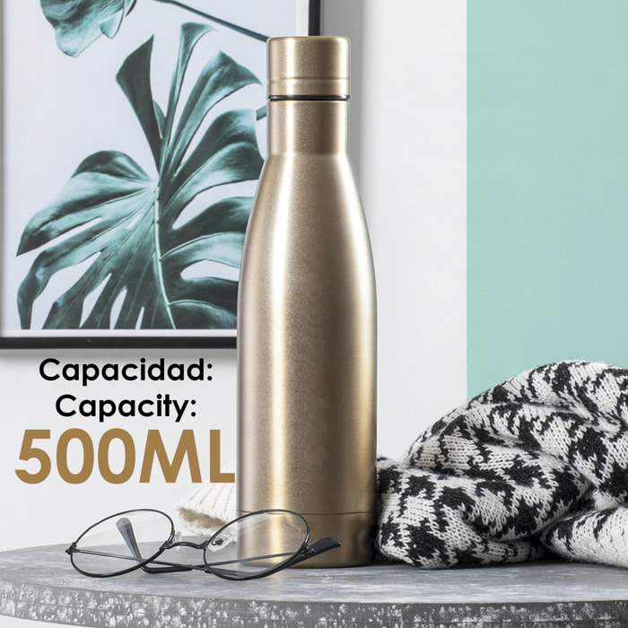 Kungel borraccia termica 500ml, in acciaio inox, con doppia parete e isolamento in rame sottovuoto. Fino a 12 ore di calore e 48 di freddo.