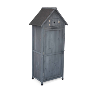 Armoire de jardin en bois. Mimosa anthracite. 77 x 54.5 x 179 cm cm. abri de jardin en bois. armoire de rangement. range outils