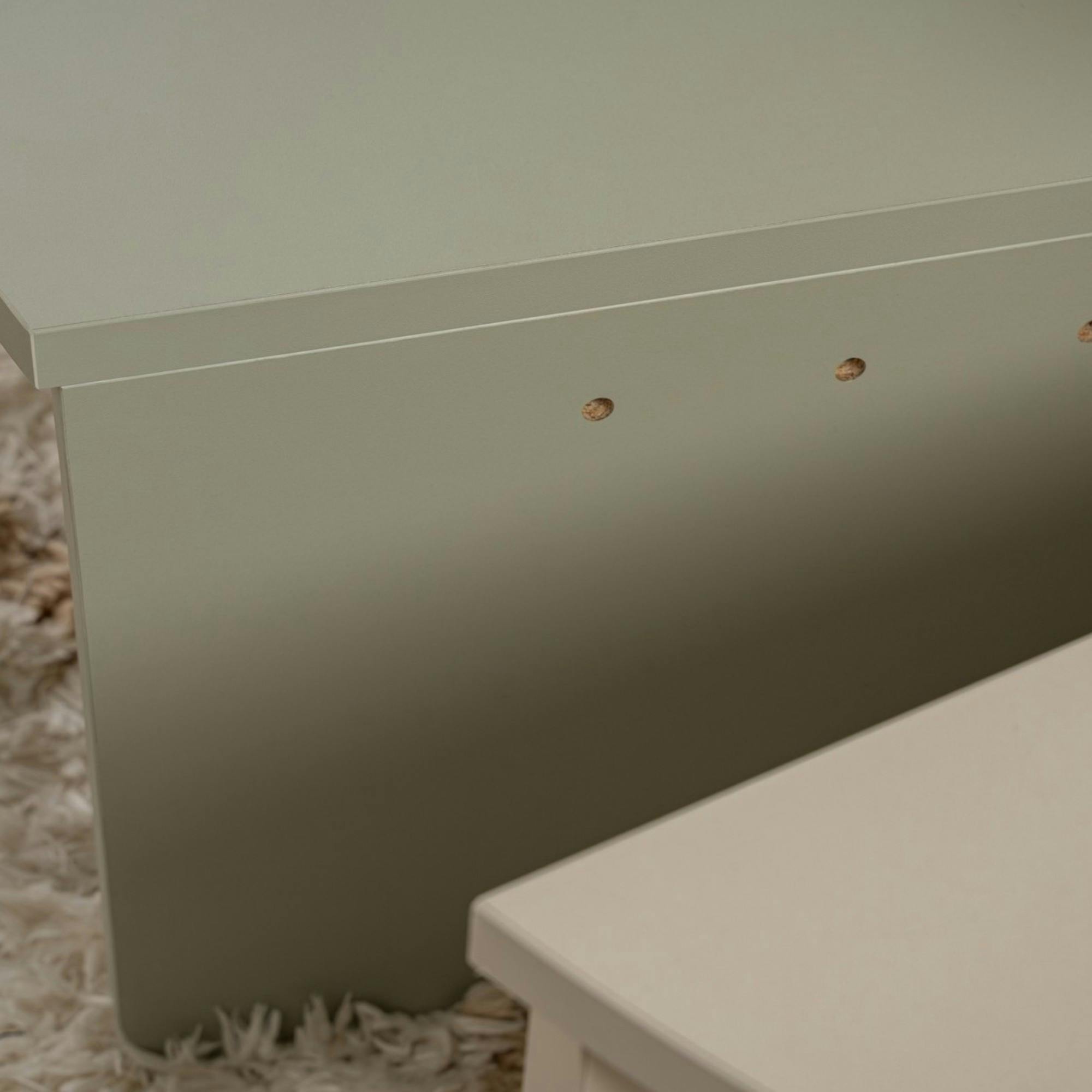 Table basse moderne vert sauge & beige - 2 hauteurs MARFA