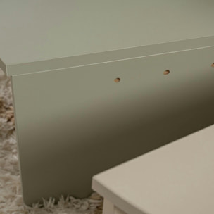 Table basse moderne vert sauge & beige - 2 hauteurs MARFA
