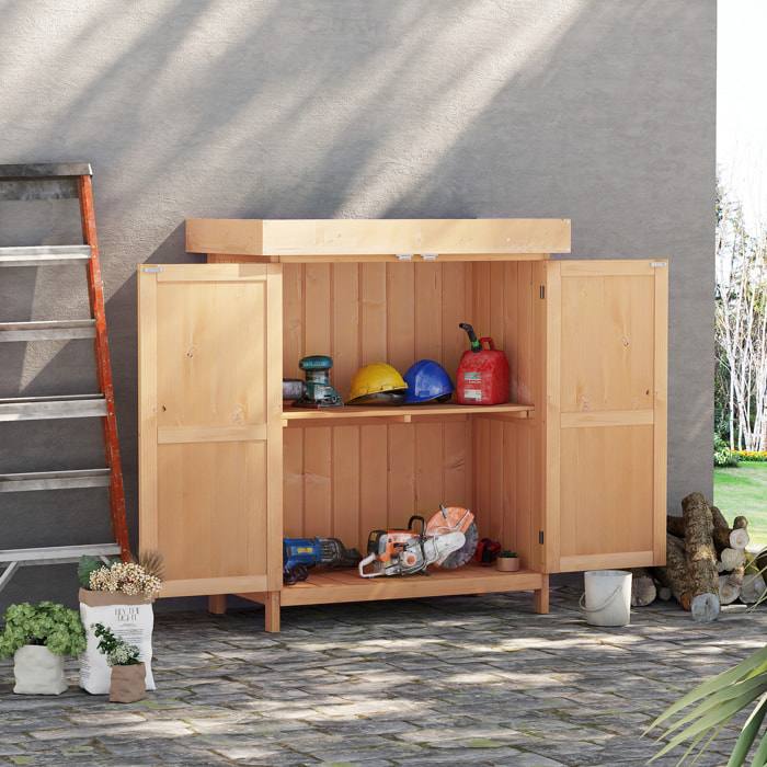 Cobertizo de Madera Armario Herramientas de Jardinería Caseta Exterior 2 Puertas