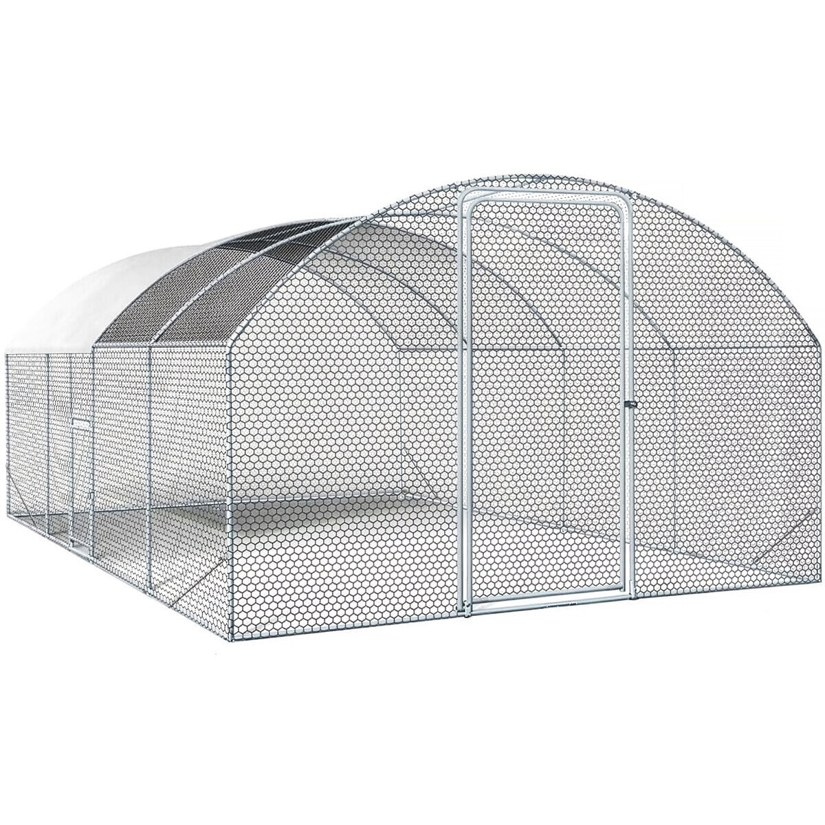 Enclos à poules dôme 15 m² parc grillagé "Cocorico" - 5 x 3 m - acier galvanisé